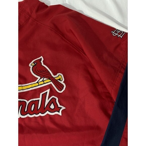 St. Louis Cardinals Majestic Performance Cool base 3/4 Zip Up Jacket sz XL - Picture 3 of 11